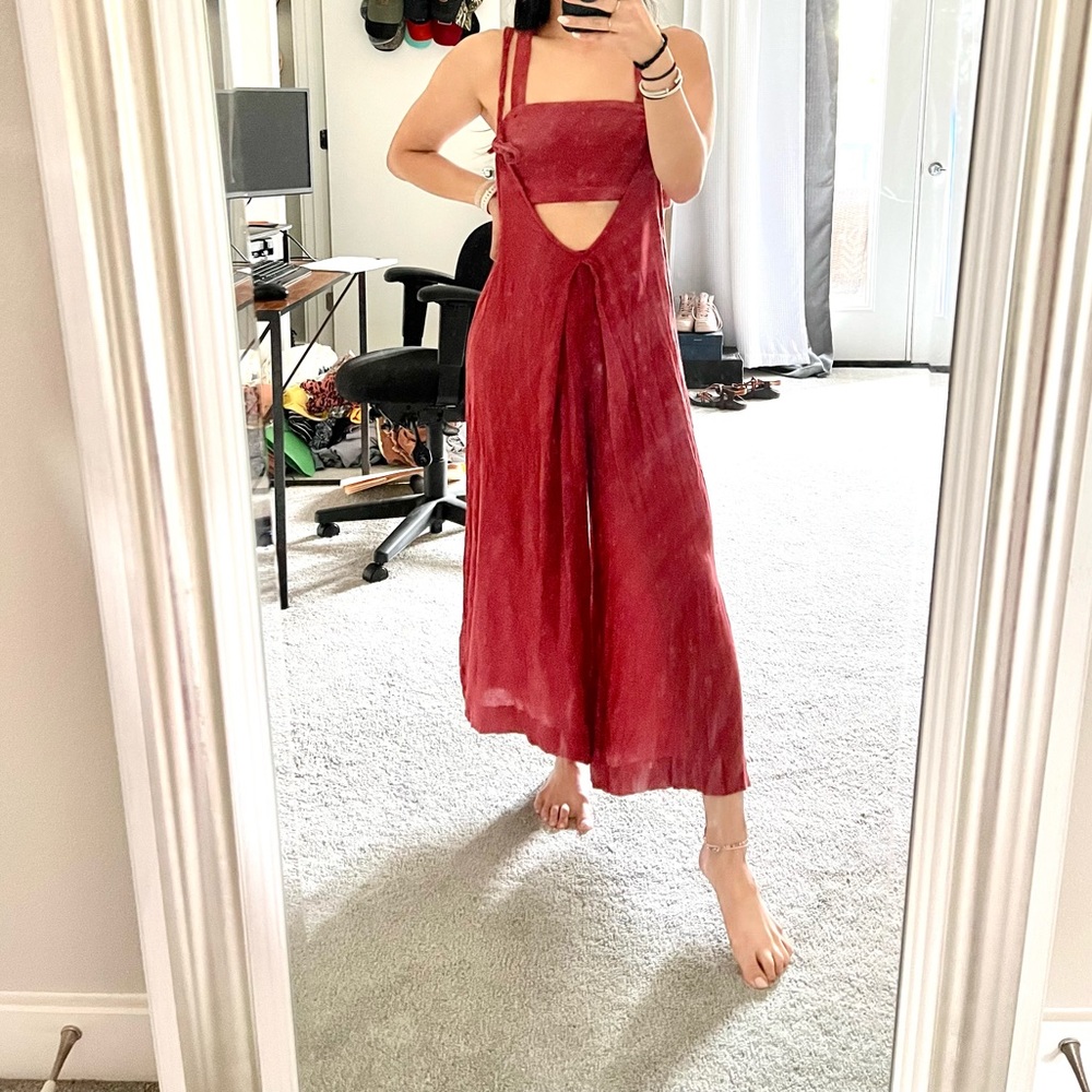 free people two piece - bandeau and overall/jumper set